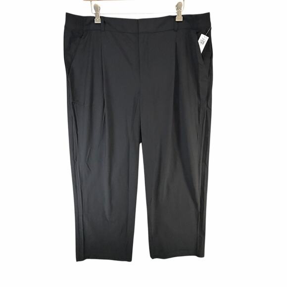 Old Navy SleekTech Trouser Pants Womens XL Black High Waisted Travel Ready NEW - Picture 2 of 16